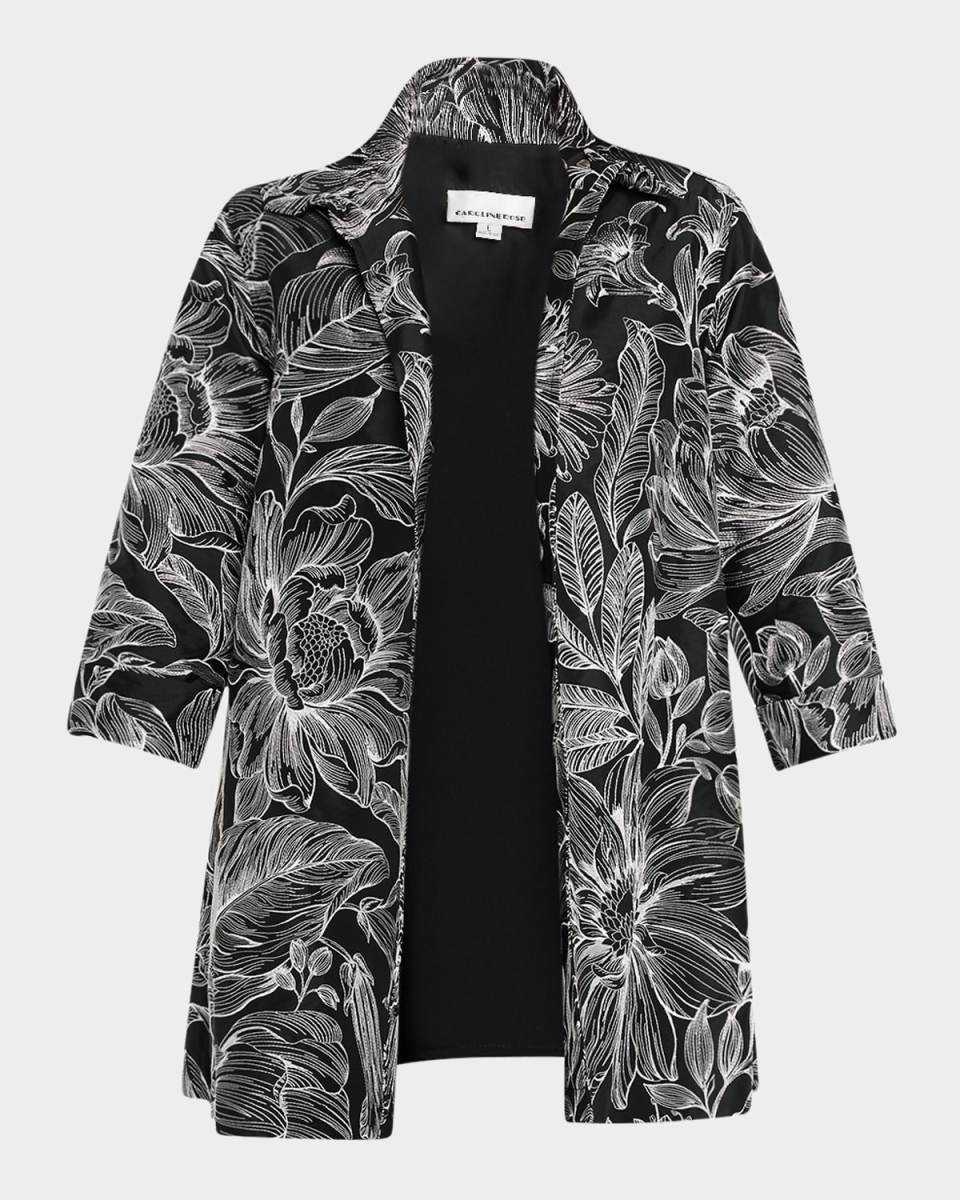 Plus Size Embroidered Topper Jacket